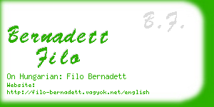 bernadett filo business card